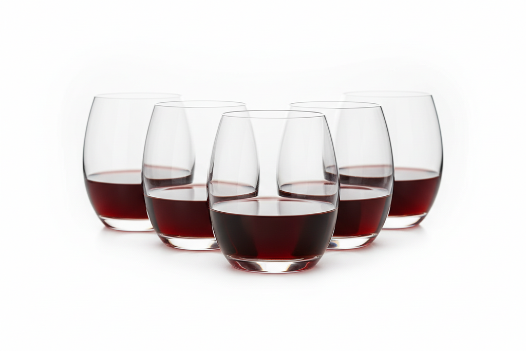 Stemless Red Wine Glass Set studio