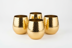 Hammered Gold Cocktail Glass Set studio
