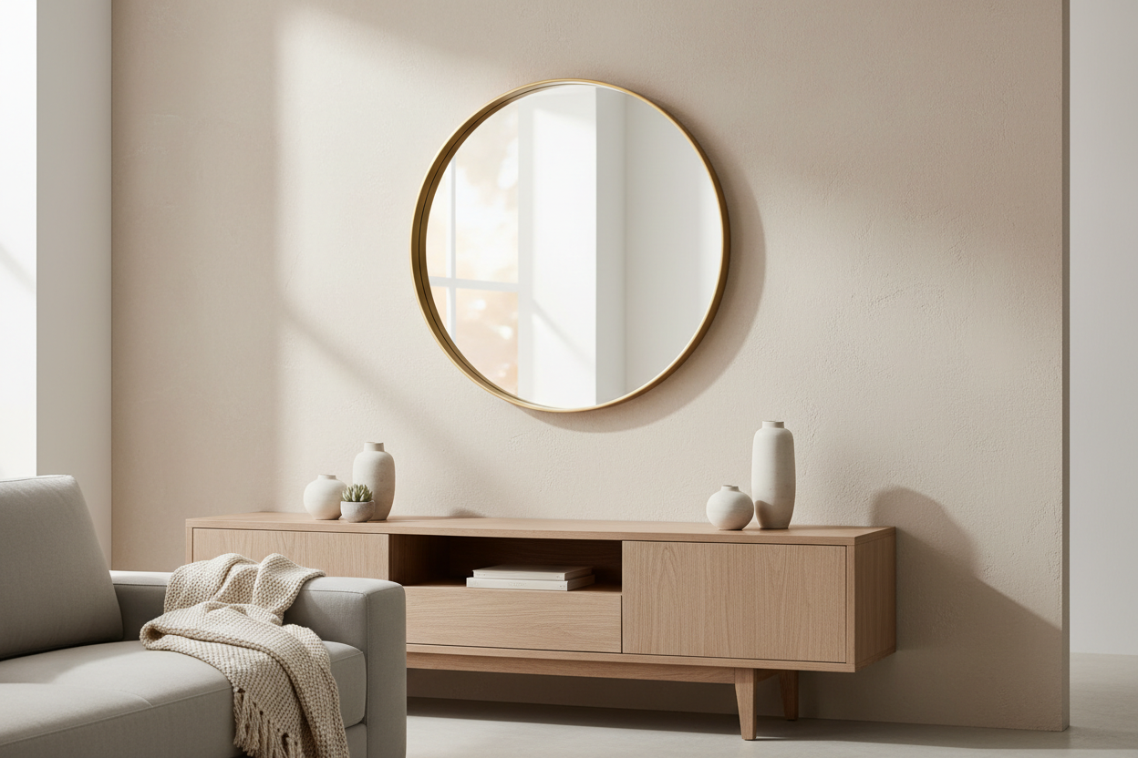 Minimalist Round Wall Mirror - Lifestyle