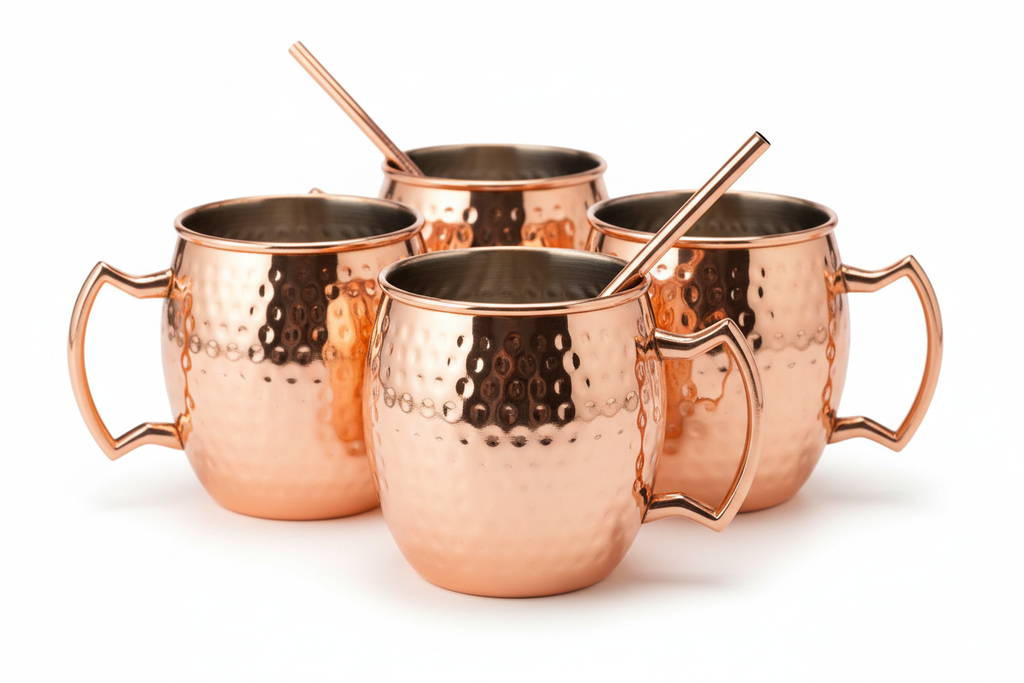 Copper Moscow Mule Mug Set studio