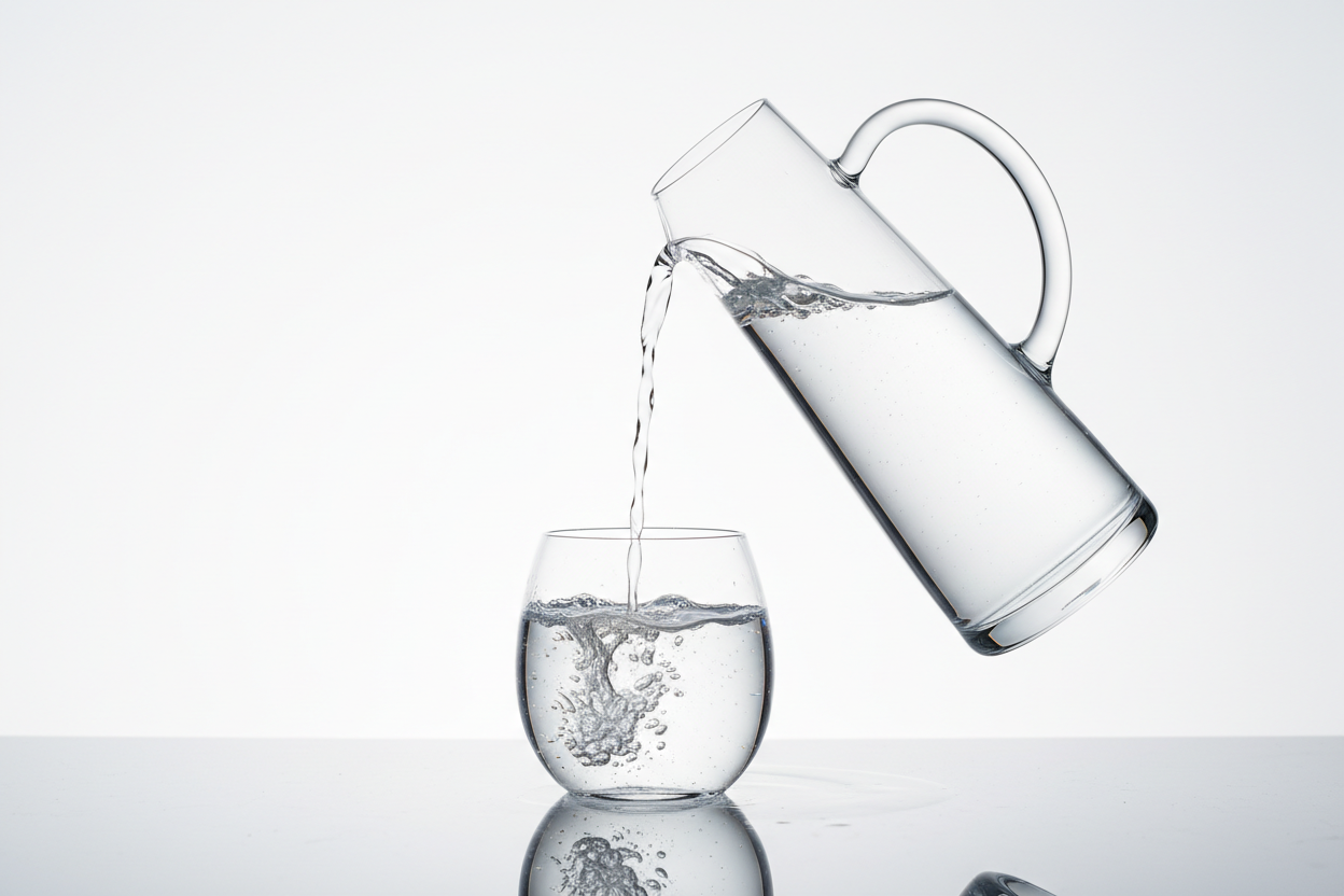 Borosilicate Glass Water Carafe being poured