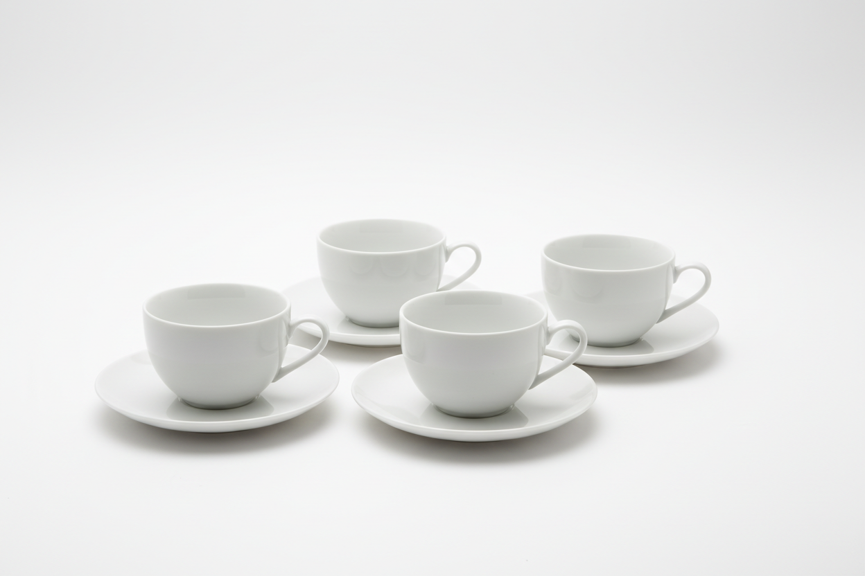 Minimalist Porcelain Tea Cup Set studio