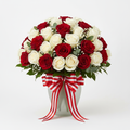 Eternal Love Red White Rose Bouquet 72 Stems