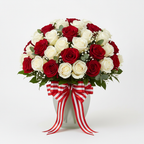 Eternal Love Red White Rose Bouquet 72 Stems