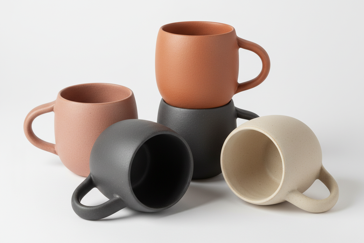 Nordic Stoneware Coffee Mug Set studio