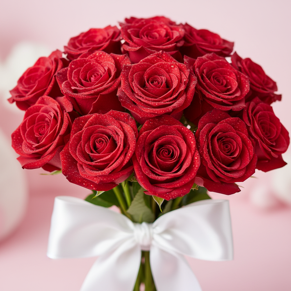 Sweet Romance Rose Bouquet close up