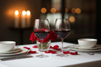 Classic Crystal Wine Glass Set romantic dinner setting