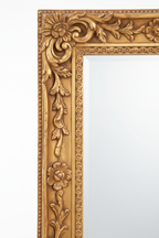 Ornate Gold Leaf Carved Full Length Floor Mirror frame detail