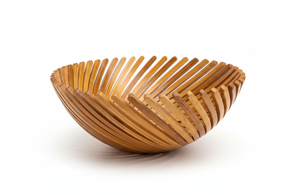 Spun Bamboo Decorative Display Bowl studio