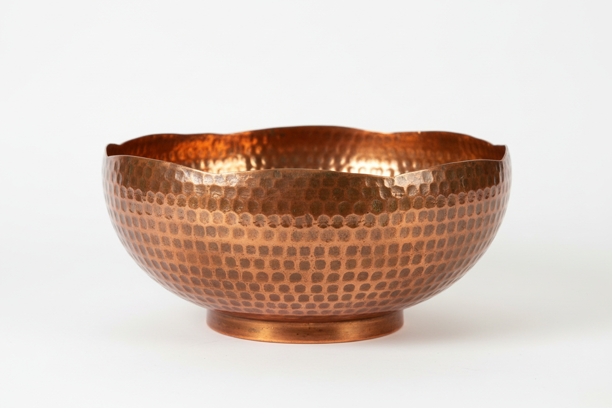 Hammered Copper Centerpiece Bowl studio