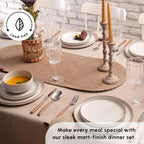 Happiness 18-Piece Stoneware Dinnerware Set for 6 – Modern Beige Dishes