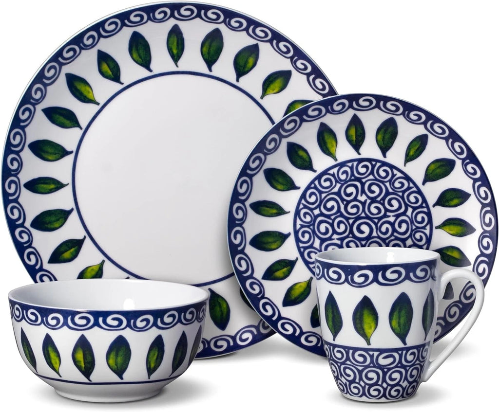 Happiness Vienna 16-Piece Elegant Lightweight White Porcelain Dinnerware Set