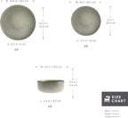 Happiness 18-Piece Modern Stoneware Dinner Set for 6