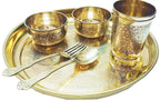 Happiness Elegant Handcrafted Brass Dinner Set – Luxurious Brass Tableware
