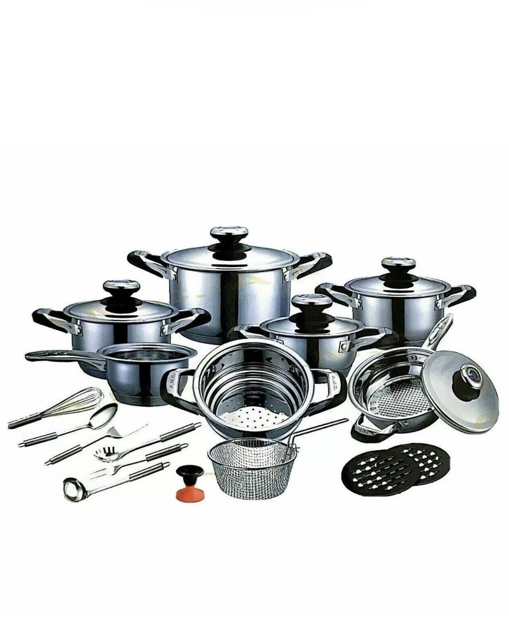 Happiness 23-Piece Stainless Steel Induction Cookware Pan Set