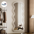 Happiness Wavy Full Length Floor Mirror – 71"x32" Flannel Frame
