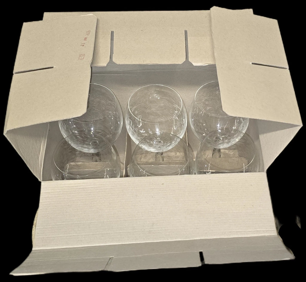 Happiness Elegant Etched Wine Glass Set – 6 Pieces
