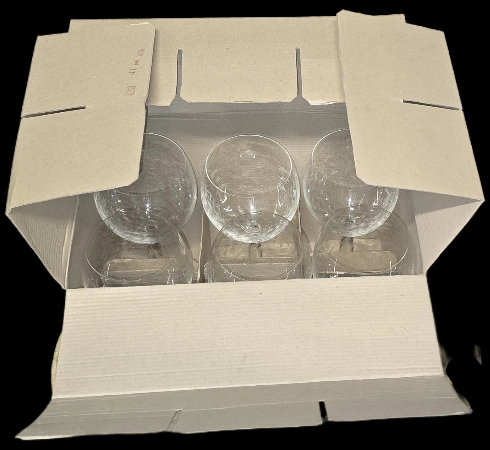 Happiness Elegant Etched Wine Glass Set – 6 Pieces