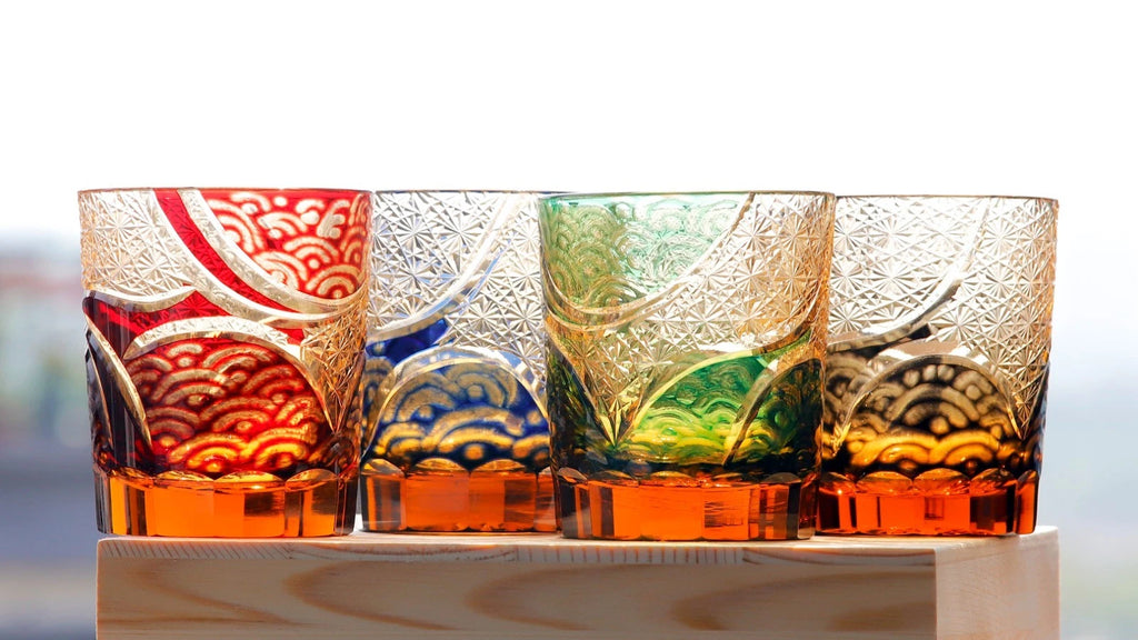 Happiness Premium Hand Engraved Whisky Glasses – Set of 4, 8oz Collector's Edition