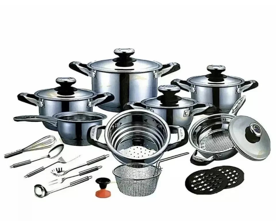 Happiness 23-Piece Stainless Steel Induction Non-Stick Cookware Set