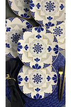 Happiness Bluer 6-Piece Dessert Plate Set – 21cm Floral Pattern Matte Finish