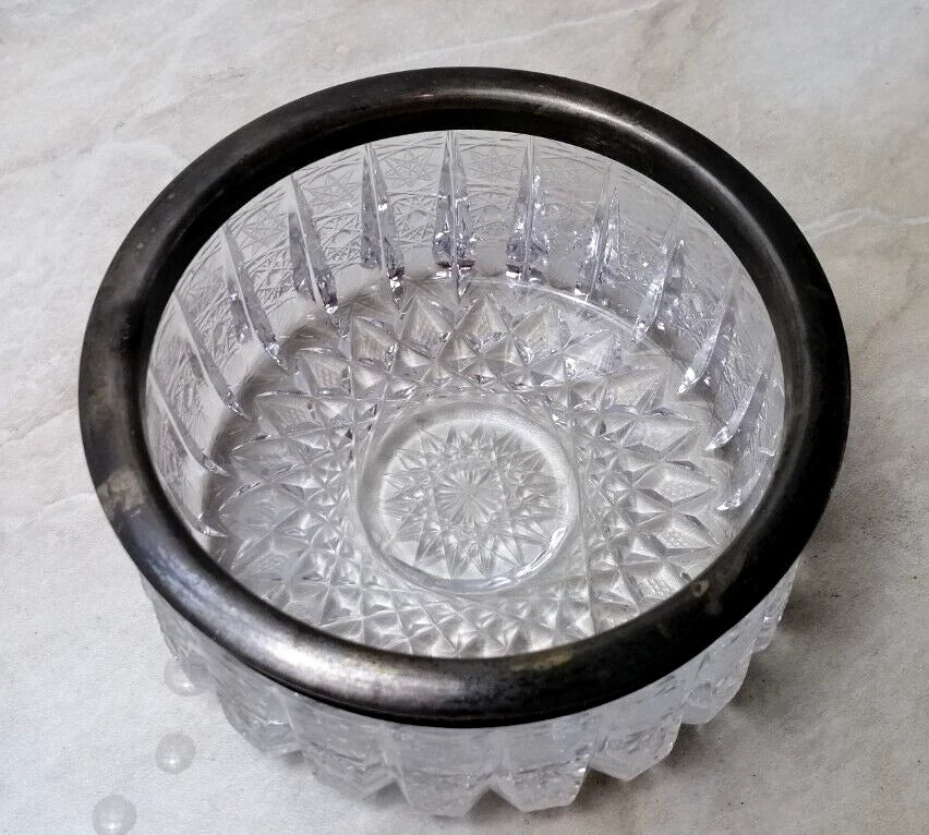 Happiness Vintage Crystal & Silver 875 Candy Bowl – USSR Natural Patina