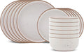 Happiness 18-Piece Stoneware Dinnerware Set for 6 – Modern Beige Dishes