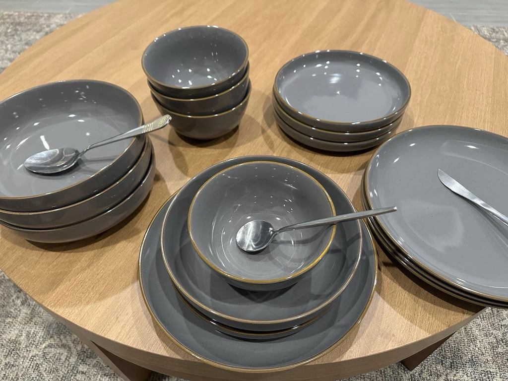 Happiness Options 16-Piece Dinnerware Set – Gray