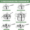 Happiness 3-Ply Stainless Steel Cookware Set with Lids – Non-Toxic