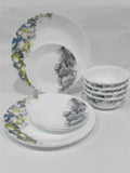Happiness Lumos 12-Piece Dinnerware Set – Sparkling Droplet Bubbles Muted Colors