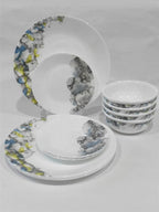 Happiness Lumos 12-Piece Dinnerware Set – Sparkling Droplet Bubbles Muted Colors