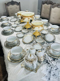 Happiness Porcelain Gold Plated Dinnerware Set – 70 Pieces