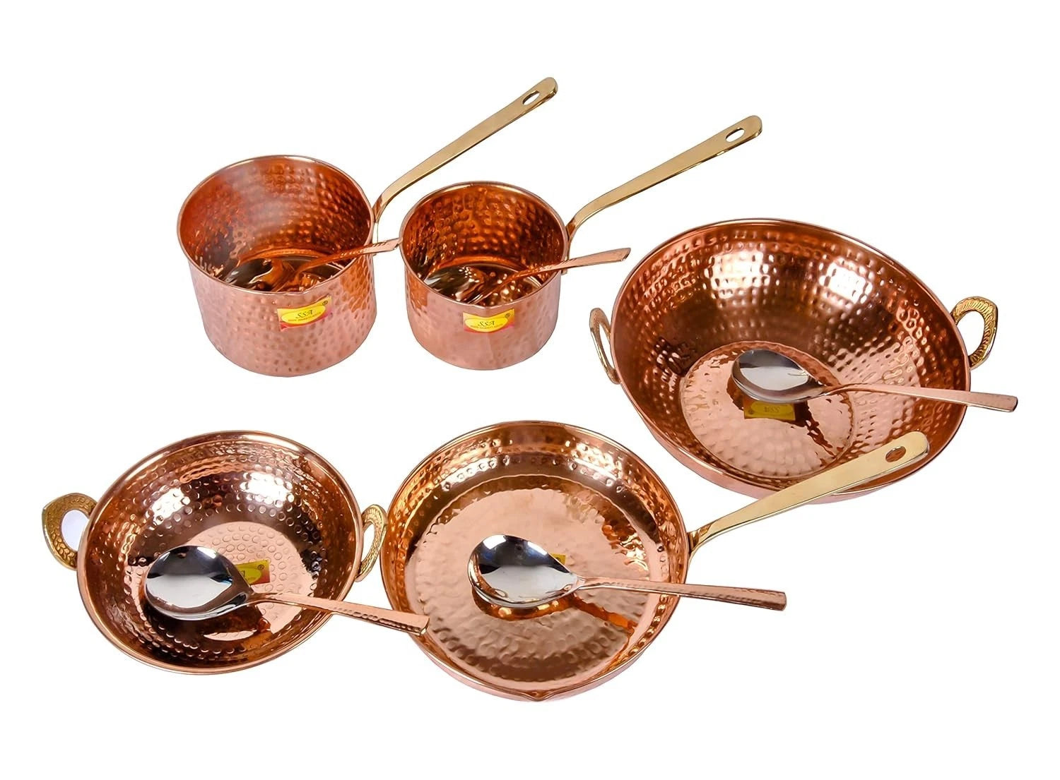 Happiness Pure Copper Cookware Set – 10 Piece with Serving Spoon