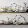 Happiness Charlotta Gold 60-Piece Dinnerware Set – Service for 12