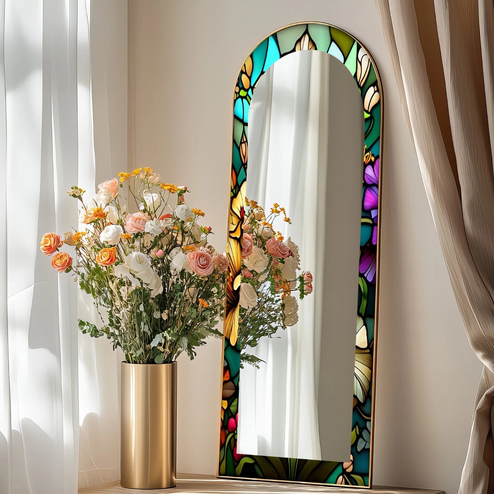 Stained Floor Mirror