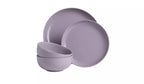 Happiness 12-Piece Stoneware Dinner Set – Round Plates, Soup, Salad & Pasta Bowls