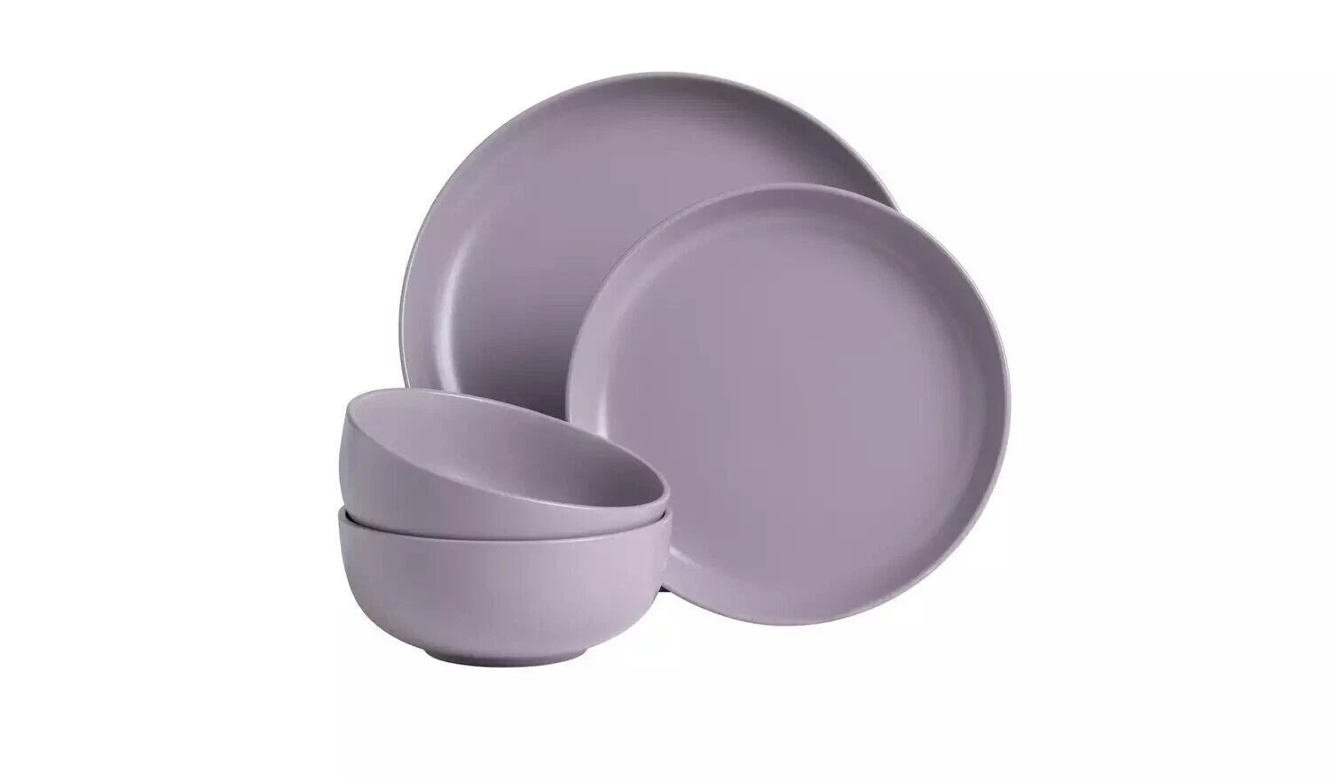 Happiness 12-Piece Stoneware Dinner Set – Round Plates, Soup, Salad & Pasta Bowls