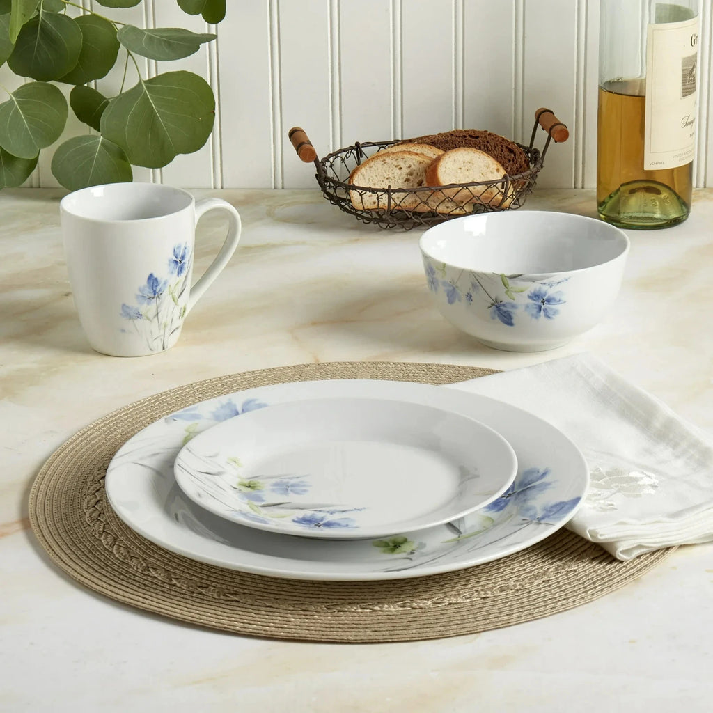 Happiness Wildflower 16-Piece Round Rim Dinnerware Set – Classic Edition