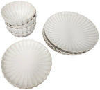 Happiness Colette 12-Piece Stoneware Dinnerware Set – Cream