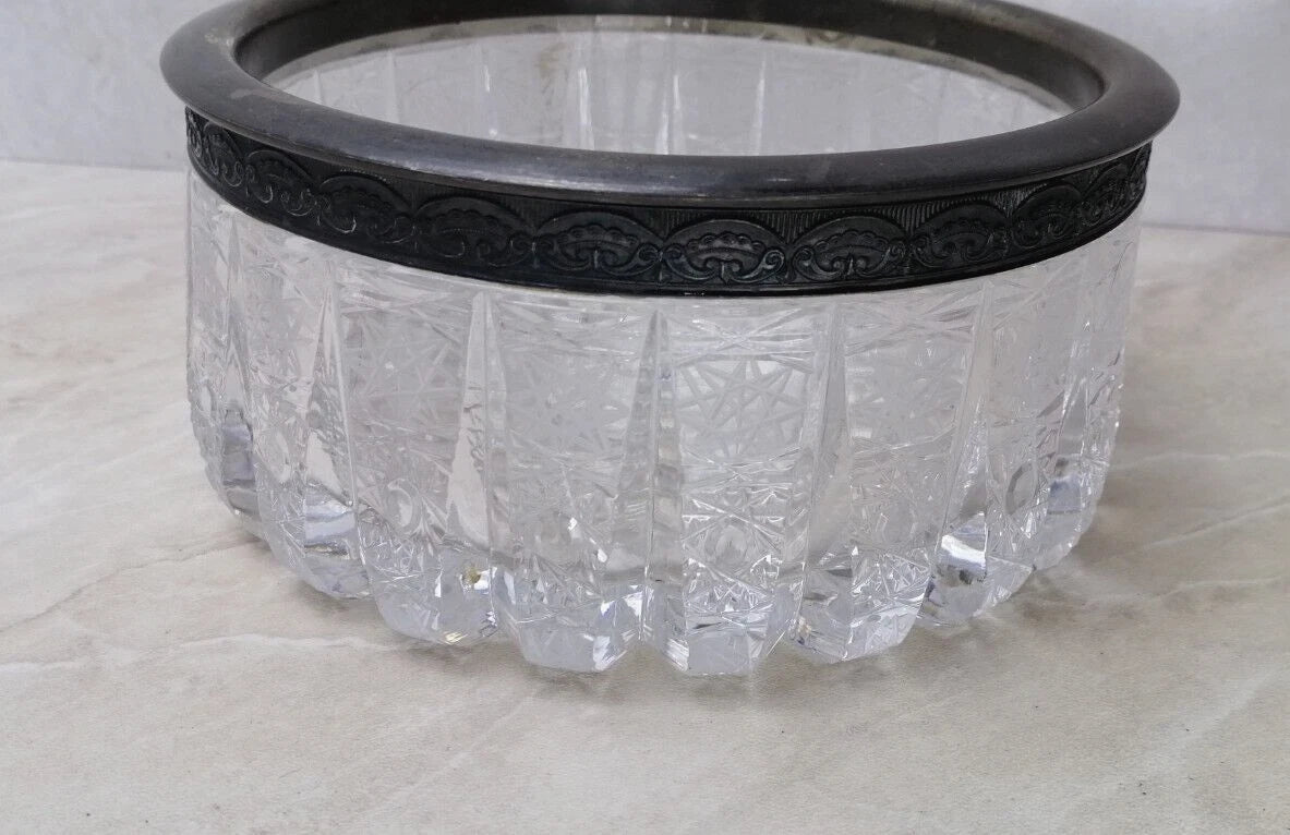 Happiness Vintage Crystal & Silver 875 Candy Bowl – USSR Natural Patina