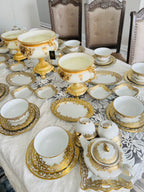 Happiness Porcelain Gold Plated Dinnerware Set – 70 Pieces