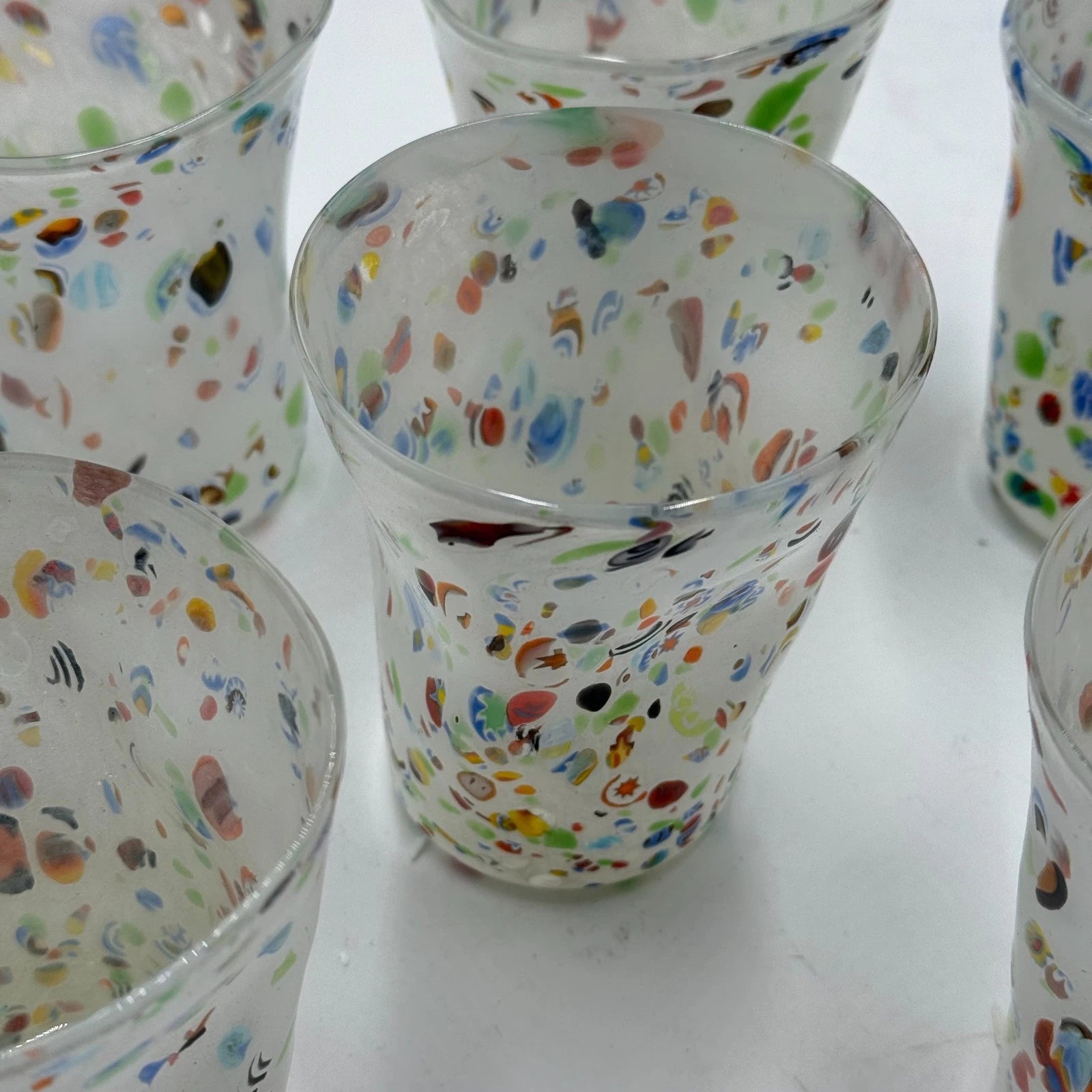 Happiness Hand-Blown Murano Glass Tumblers – Set of 6 Multicolor with Certificate