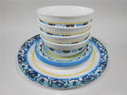 Happiness Boho Daydream 12-Piece Dinnerware Set – Yellow Blue Teal Florets