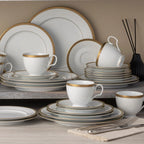 Happiness Charlotta Gold 60-Piece Dinnerware Set – Service for 12