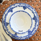 Happiness Antique Azul Blue 24-Piece Porcelain Dinnerware Set – 6 Person Vintage Floral