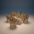 Happiness Murano-Style Blown Glass Tumblers – Set of 6 with Certificate