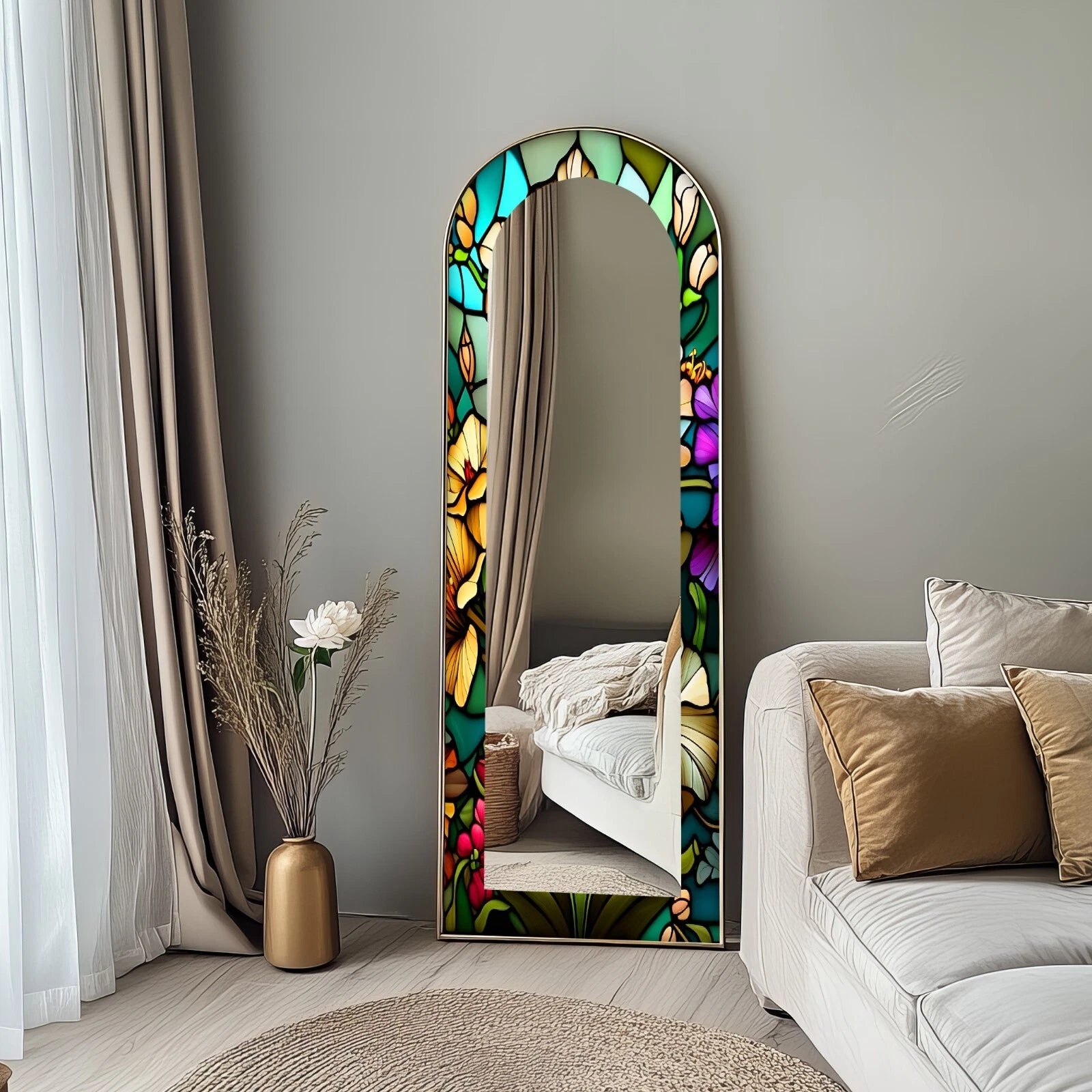 Stained Floor Mirror