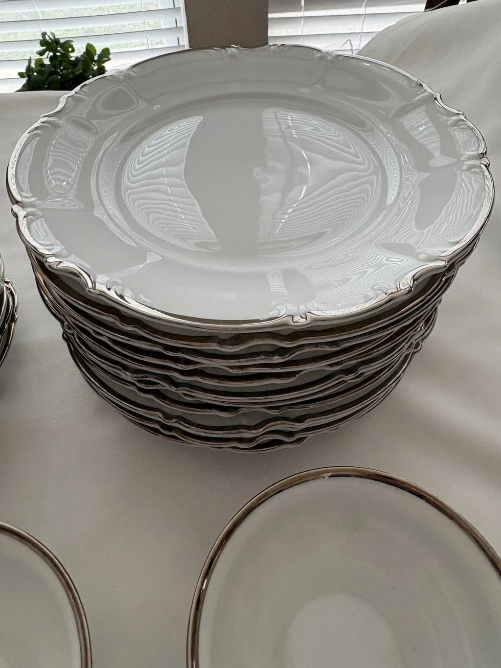 Happiness Wedding Band Porcelain Dinnerware 46-Piece – Platinum Trim
