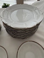 Happiness Wedding Band Porcelain Dinnerware 46-Piece – Platinum Trim