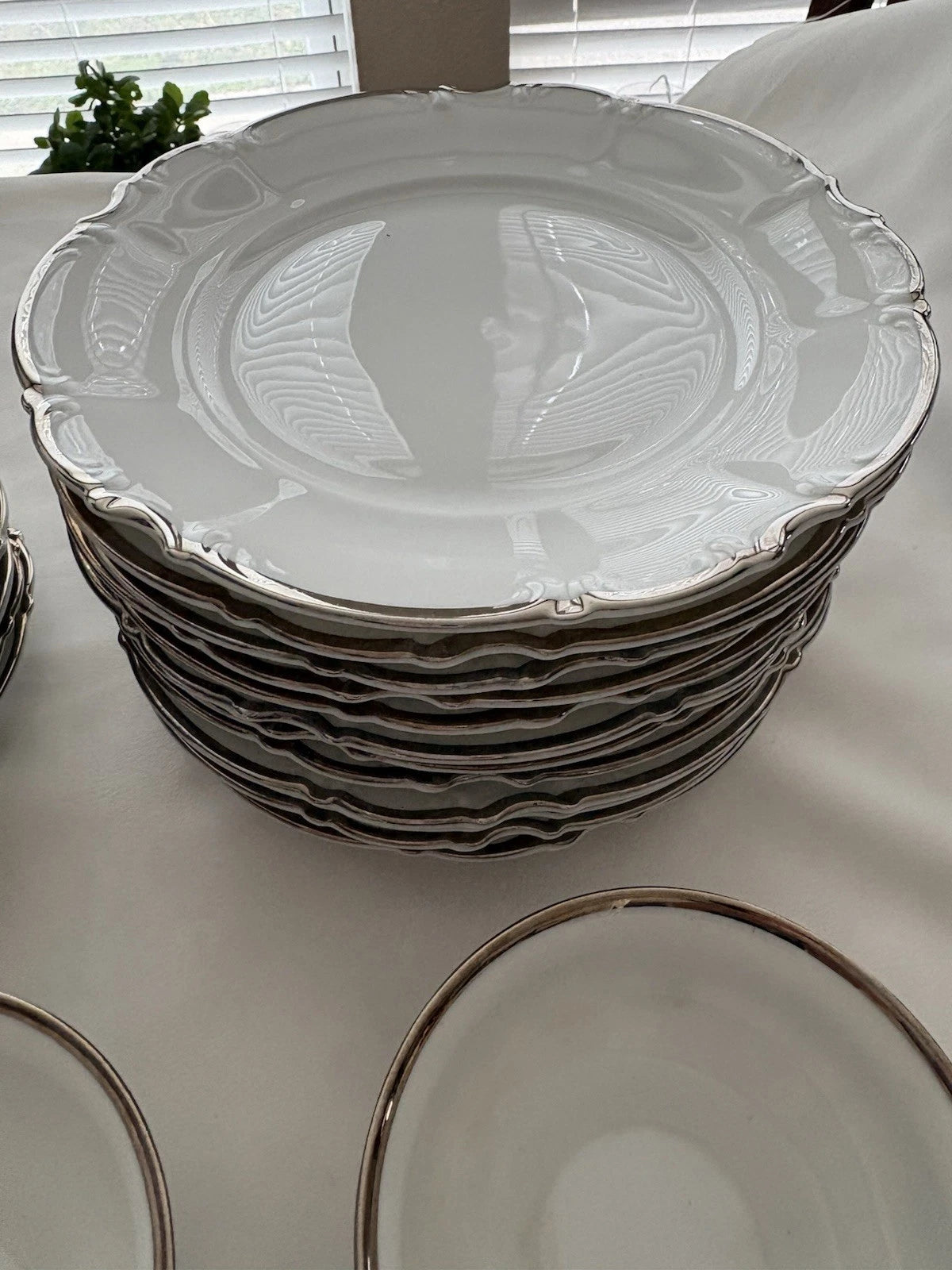 Happiness Wedding Band Porcelain Dinnerware 46-Piece – Platinum Trim